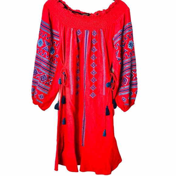 Ranna Gill Off the Shoulder Embroidered Dress - Picture 4 of 11